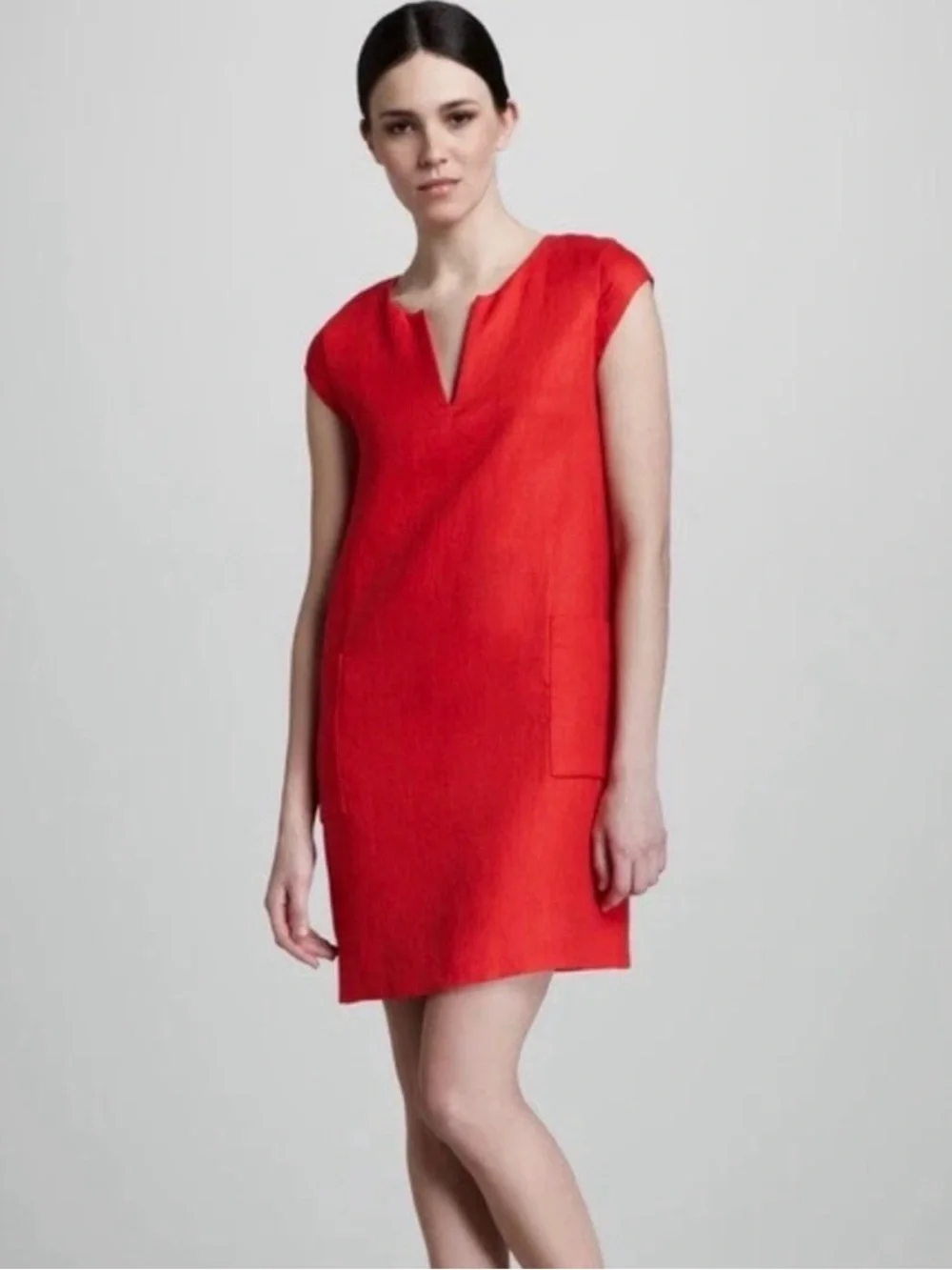 Kate Spade Red Linen Shift Dress